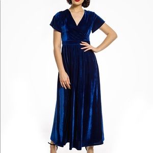 Stunning Blue Velvet Maxi dress
